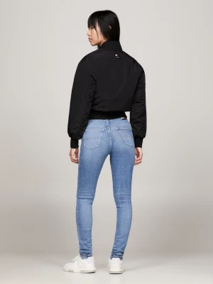 Calça jeans skinny Nora de cintura média com detalhes desgastados