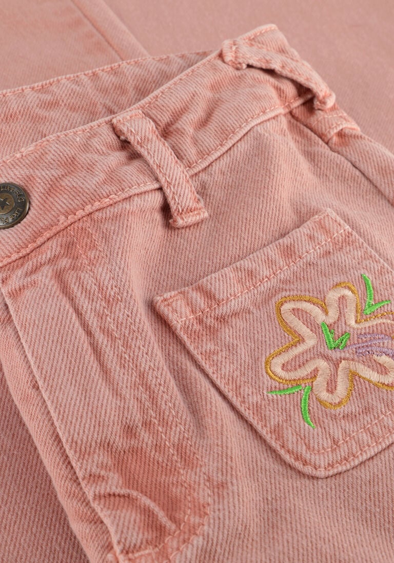 LIKE FLO roze like flo wide jeans wide leg denim with embroidery