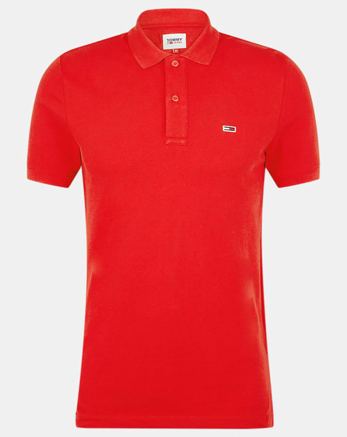 Tommy Jeans Polo en Coton Bio mini flaf rouge