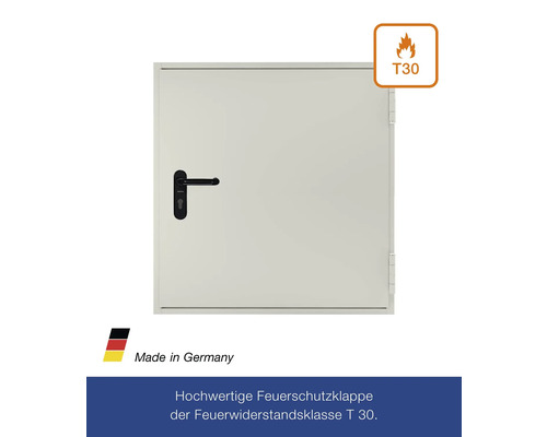 Hörmann brandklep FH-klep T30-H8-5 verzinkt (RAL 9002) 875x875 mm Links/Rechts incl. krukgarnituur