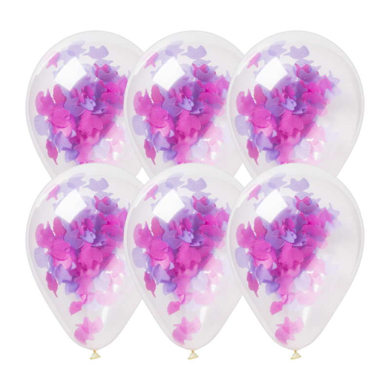 Confettiballonnen unicorn - set van 6