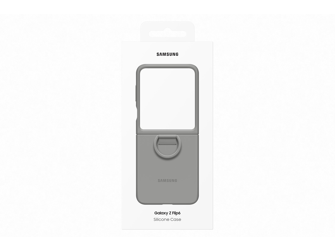 CAPA SILICONE SAMSUNG C/ANEL GALAXY Z FLIP6 CINZA