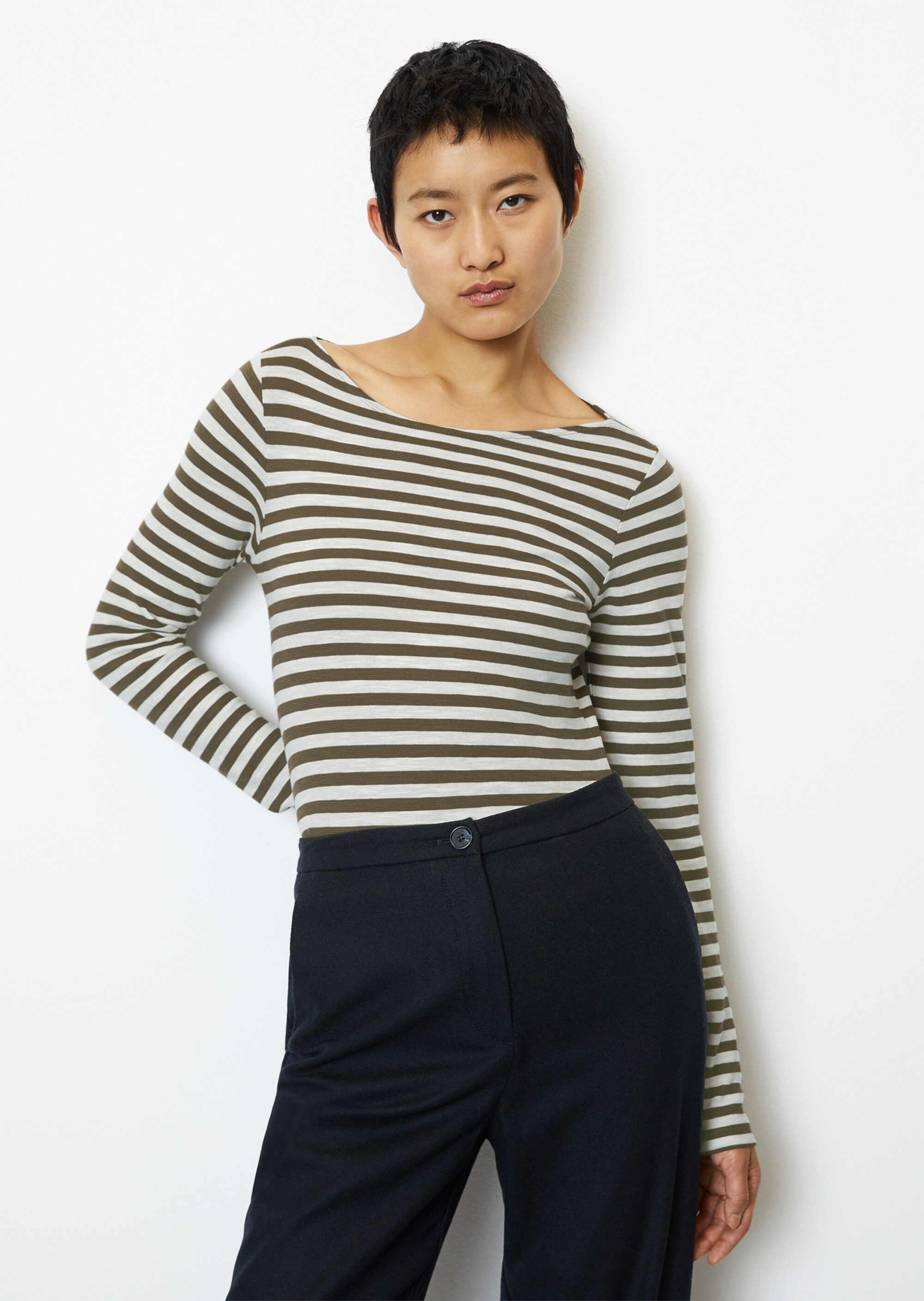 Longsleeve regularaus Slub-Jersey