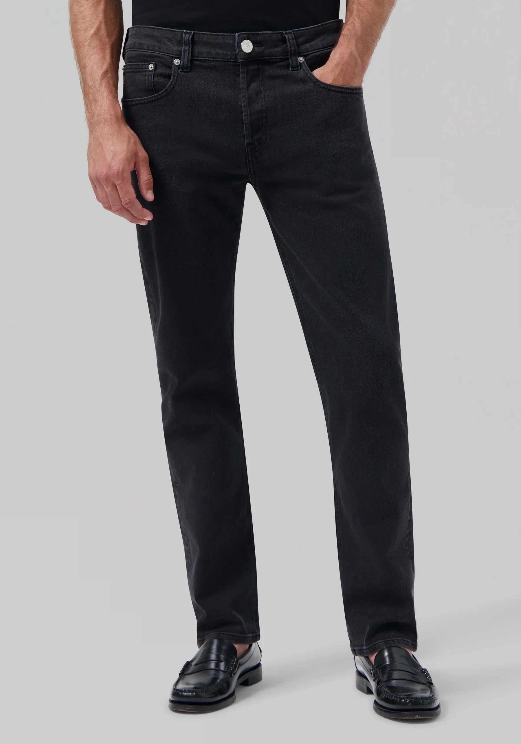 Mud Jeans Herrenjeans Bryce Mid Straight Stone Black