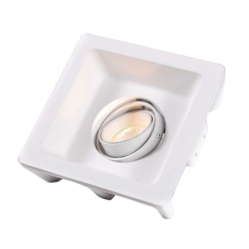 Inbouwspot wit 15 cm vierkant kantelbaar - Gypsy Stucco