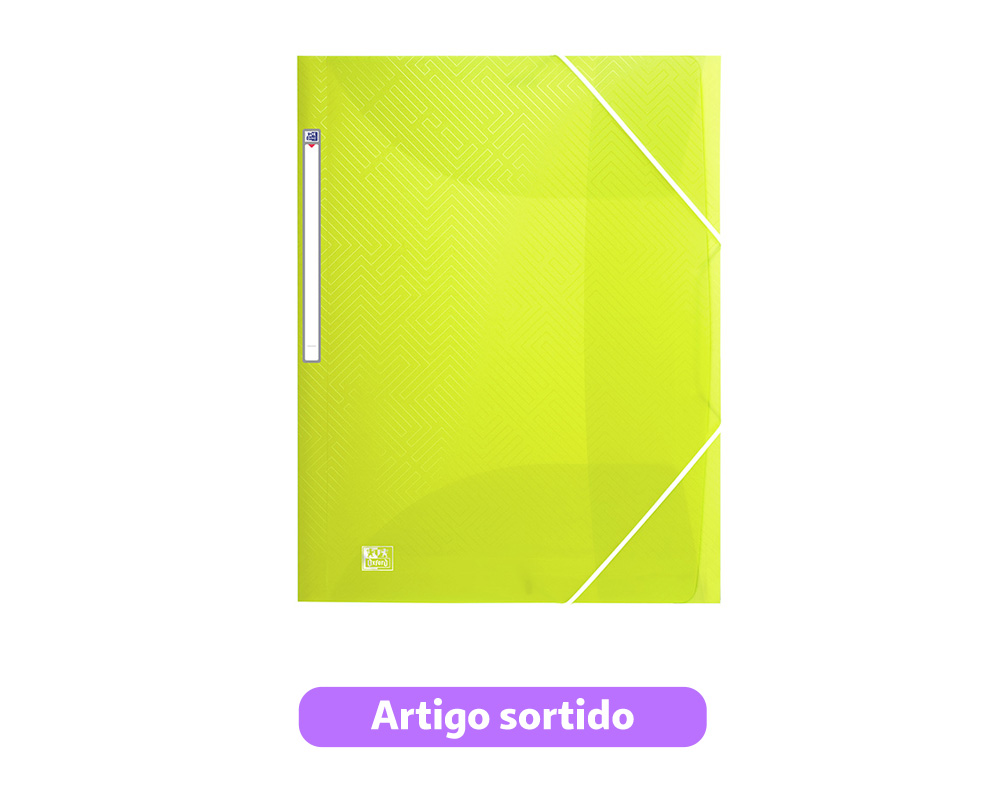 CAPA POLIPROPILENO A3 OXFORD URBAN COM ELÁSTICO CORES SORTIDAS