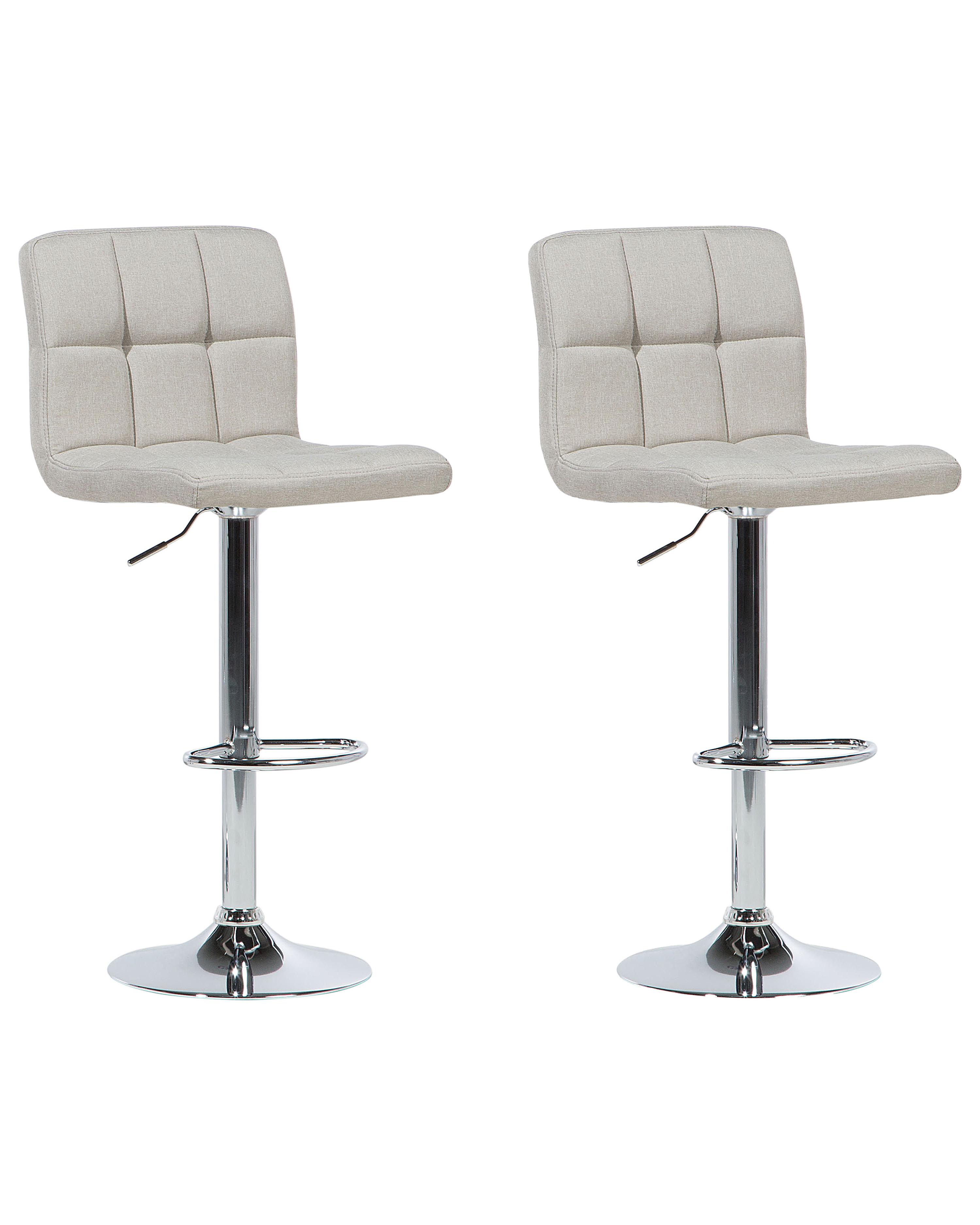 Set van 2 barstoelen MARION draaibaar Lichtbeige