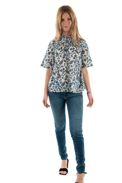 Tee shirt ichi emmeretta 202922 baleine blue aop
