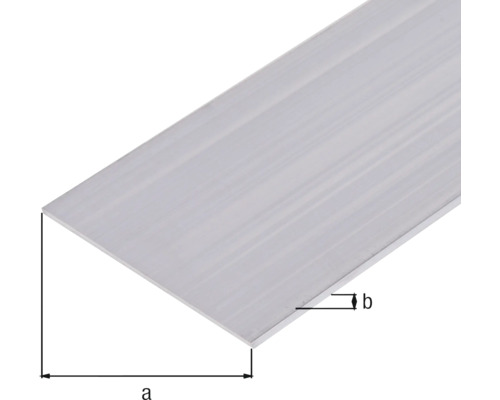 Platte staaf, natuurlijk aluminium, 70x3 mm, 1 m