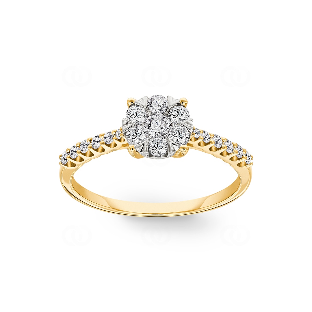 Verlobungsring 750/18 K Gelbgold mit Diamanten 0.50 ct H/si by CHRISTIAN