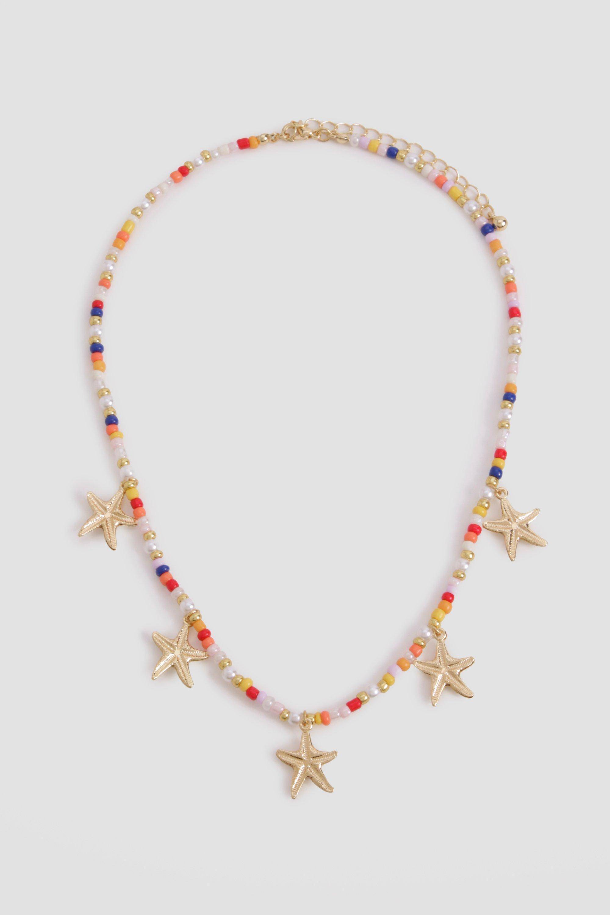 boohoo Collier À Breloques Étoiles De Mer Perlées
