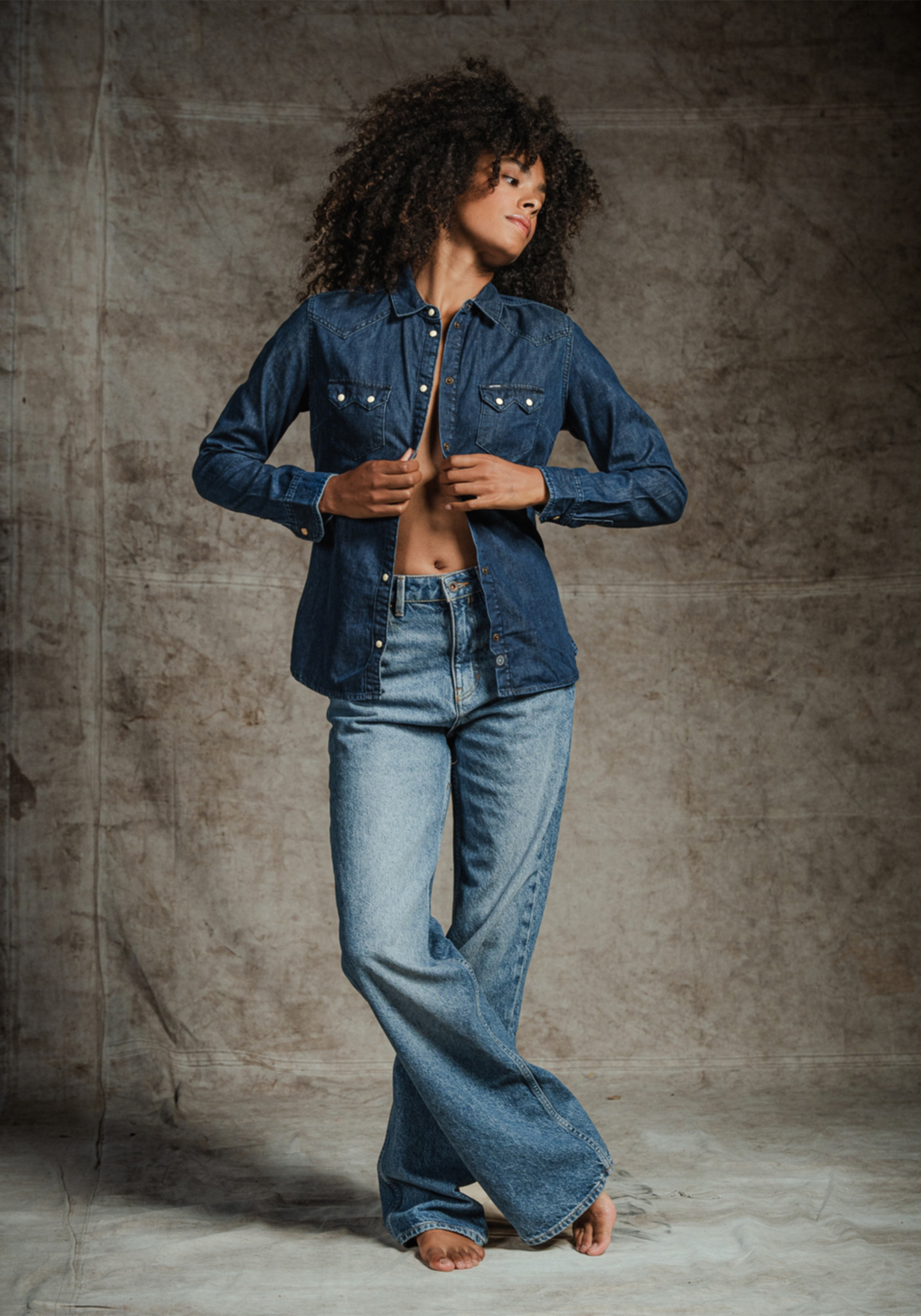Kuyichi Damen-Jeans Izabella Straight Old Blue