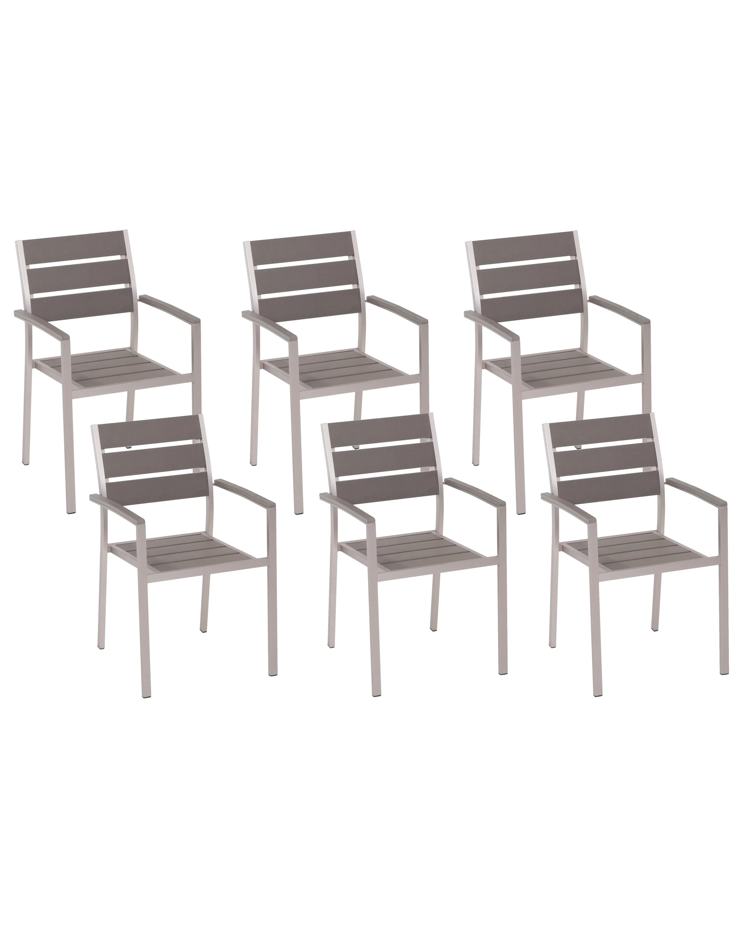 Set van 6 tuinstoelen VERNIO Grijs