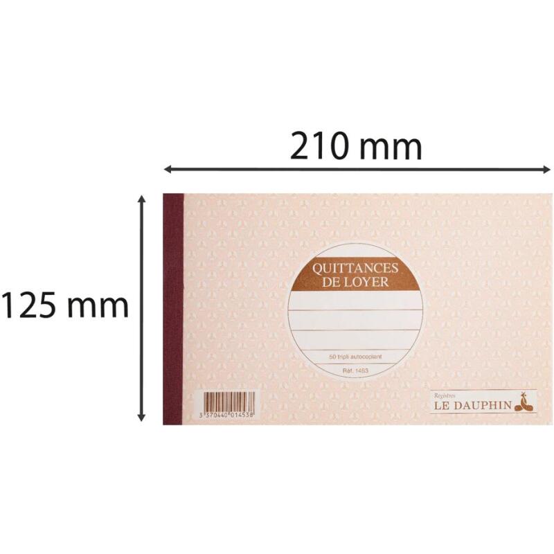 Manifold autocopiant 125X210 Quittance de loyer 50 tripli - Avoine