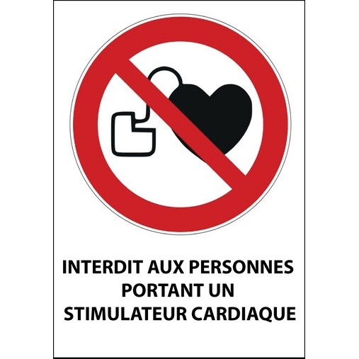 Panneau d'interdiction - Stimulateur cardiaque - P007 - ISO 7010