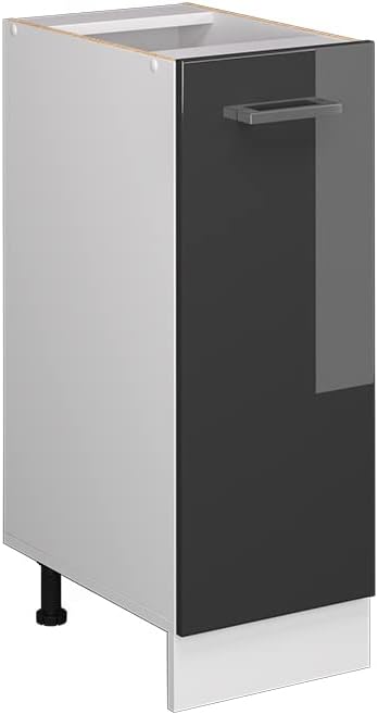 Vicco Apothekerschrank R-Line, Anthrazit Hochglanz/Weiß, 30 cm ohne Arbeitsplatte
