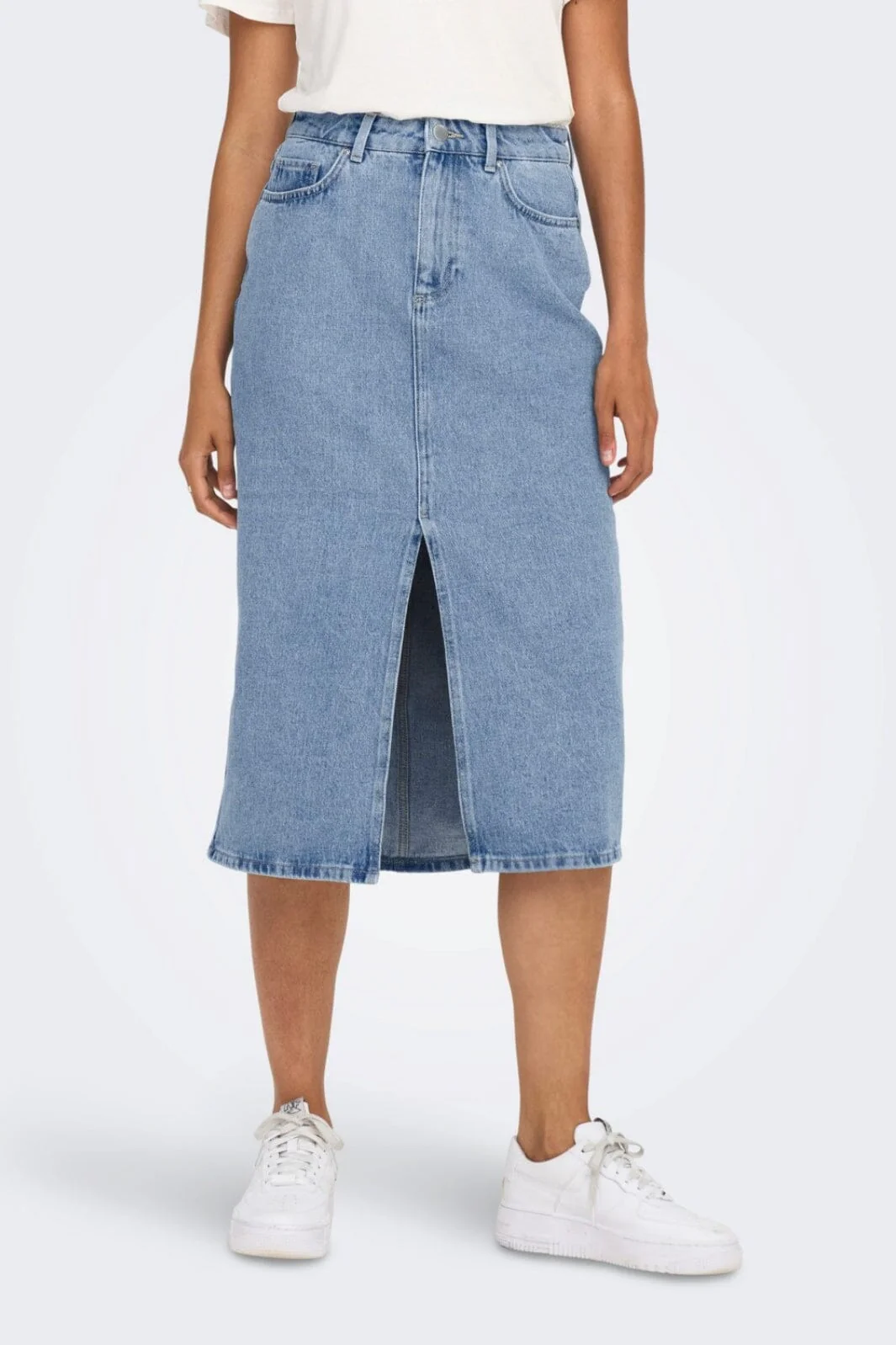 Only Onlbianca Midi Skirt Rea 4460381 light blue denim