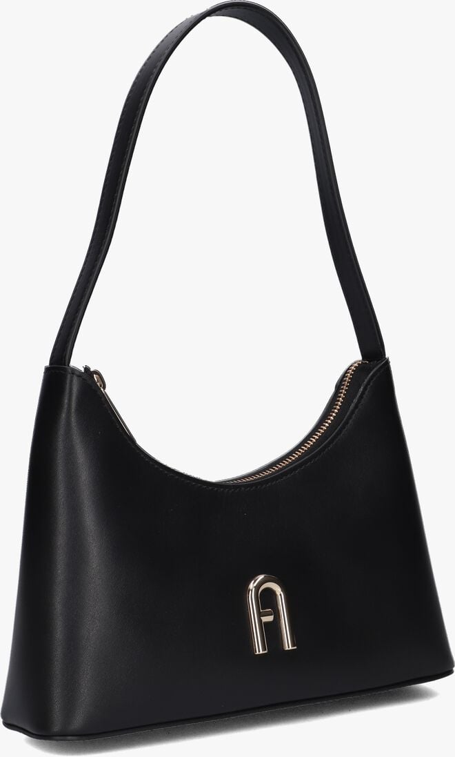 zwarte furla schoudertas diamante mini shoulder bag