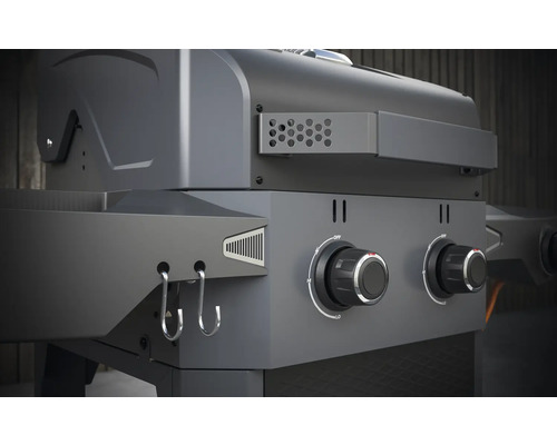 Tenneker® Carbon Gasgrill 121,4 x 60,3 x 112,3 cm 2 branders + zijbrander Zwart