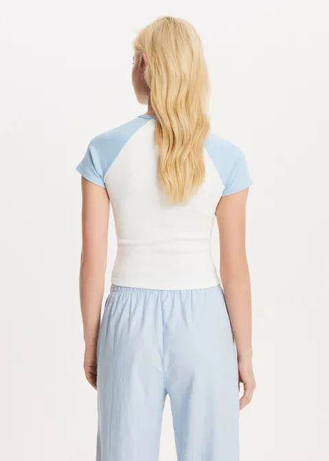 T-shirt met colorblock blauw (BLW.L)