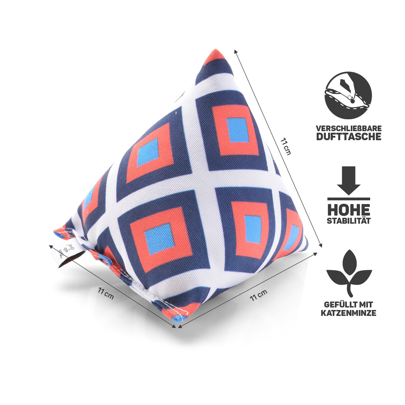 Canadian Cat Company Catnipspielzeug 6x Schmusepyramide Nordic Karo