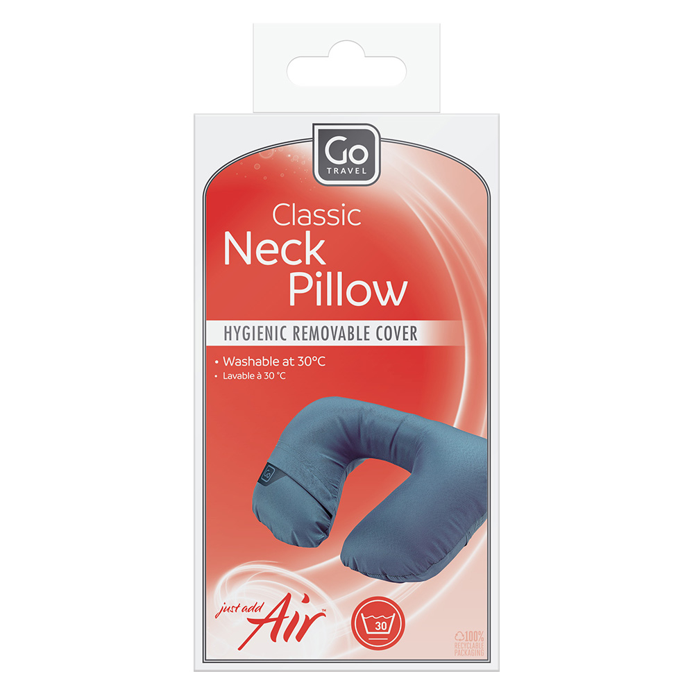 Classic Neck Pillow Aufblasbares Nacken Kissen Reise Kopfstütze (255.101) - Blau