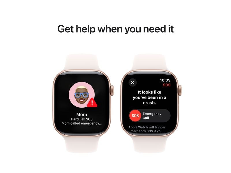 Apple Watch Series 10 46 mm Alu Rose Gold Sport Weiss M/L Eine glatte Zehn
