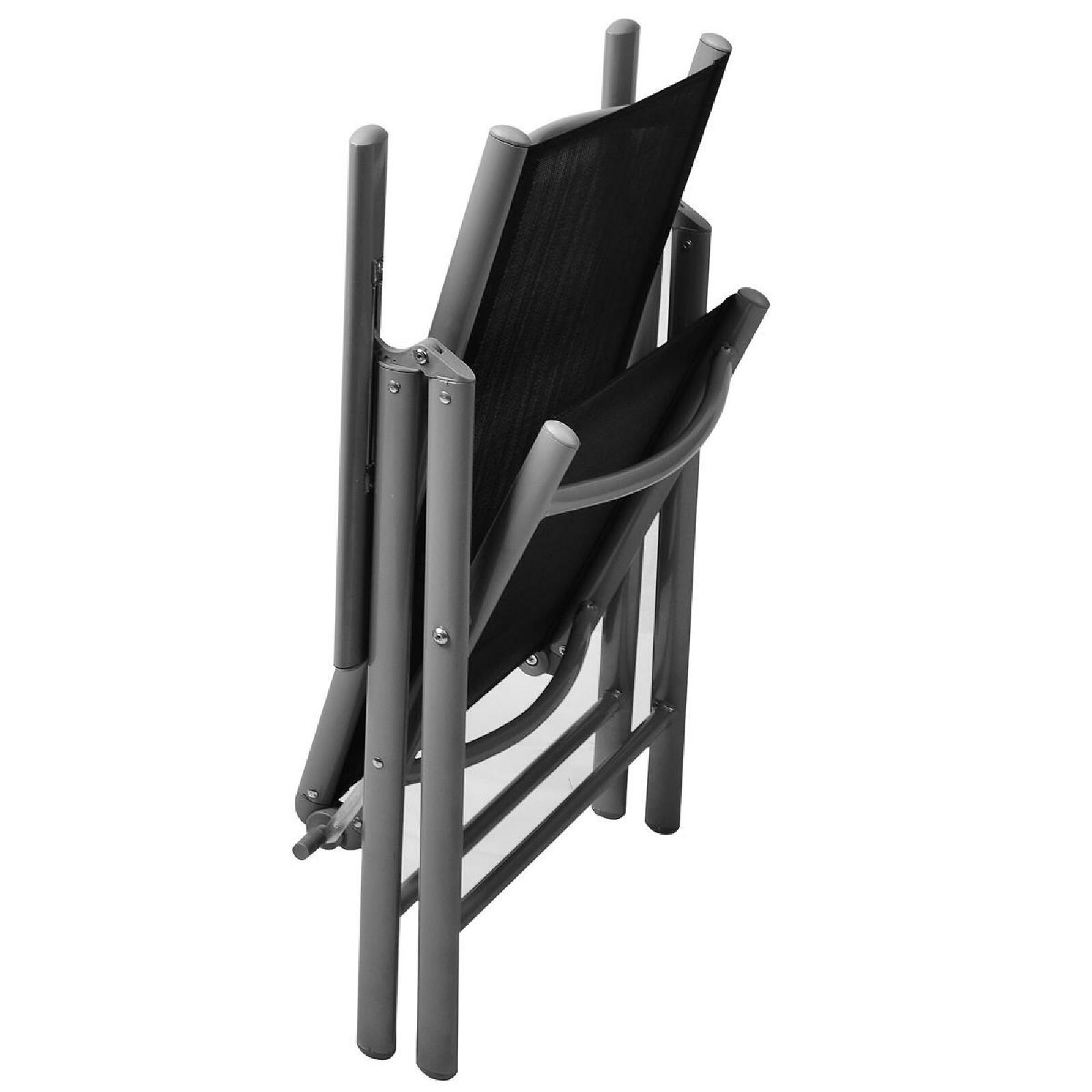 VCM 2er Set Klappstuhl schwarz Klappsessel Gartenstuhl Campingstuhl Liegestuhl