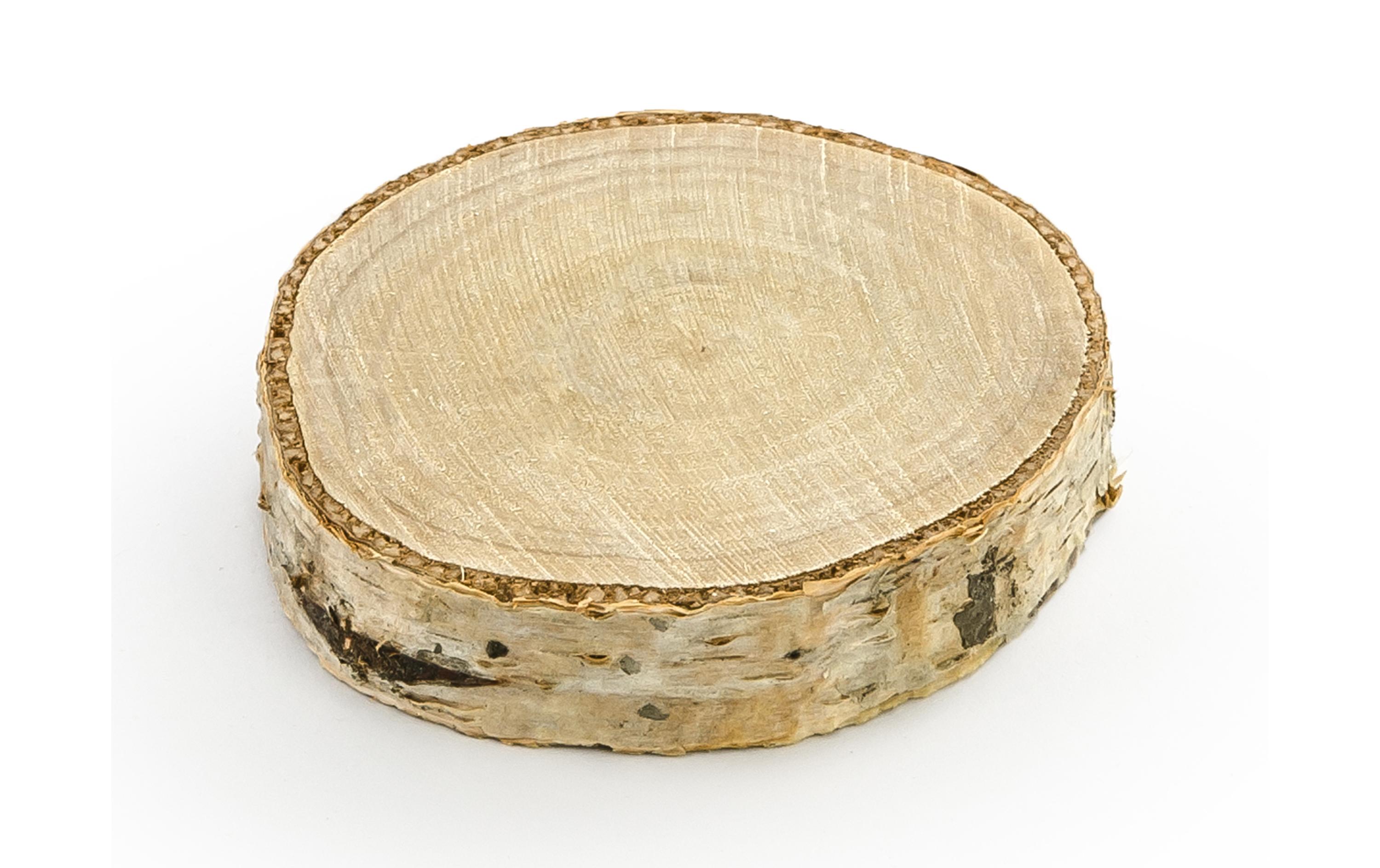 Tischkarte Holzscheibe Ø 4.5-6.5 cm, H: 1 cm, 6 Stück, braunPlatzkarte für den gedeckten Tisch an der Hochzeit und Festen wie Geburtstagspartys oder Silvester