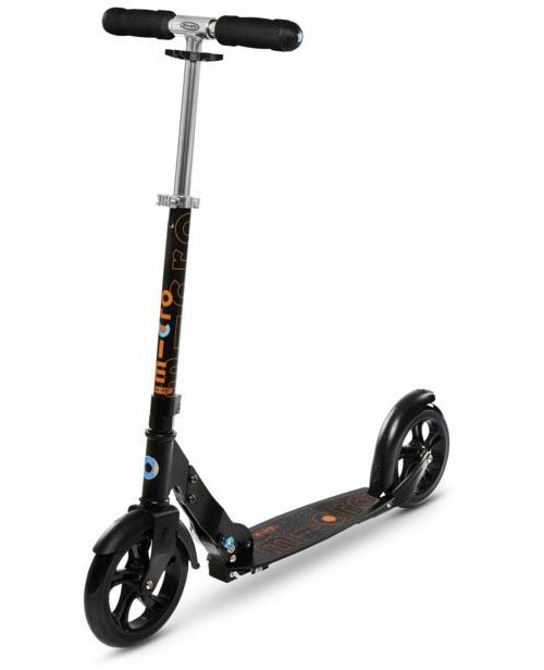 Micro Black/White klappbarer Scooter Schwarz