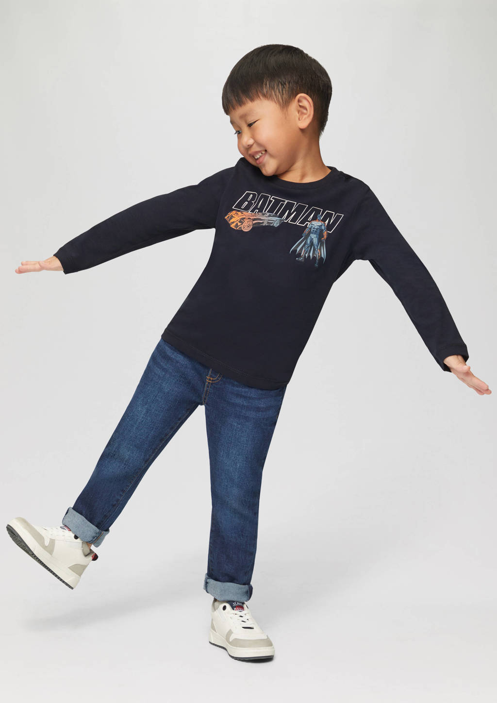 s.Oliver longsleeve met printopdruk donkerblauw