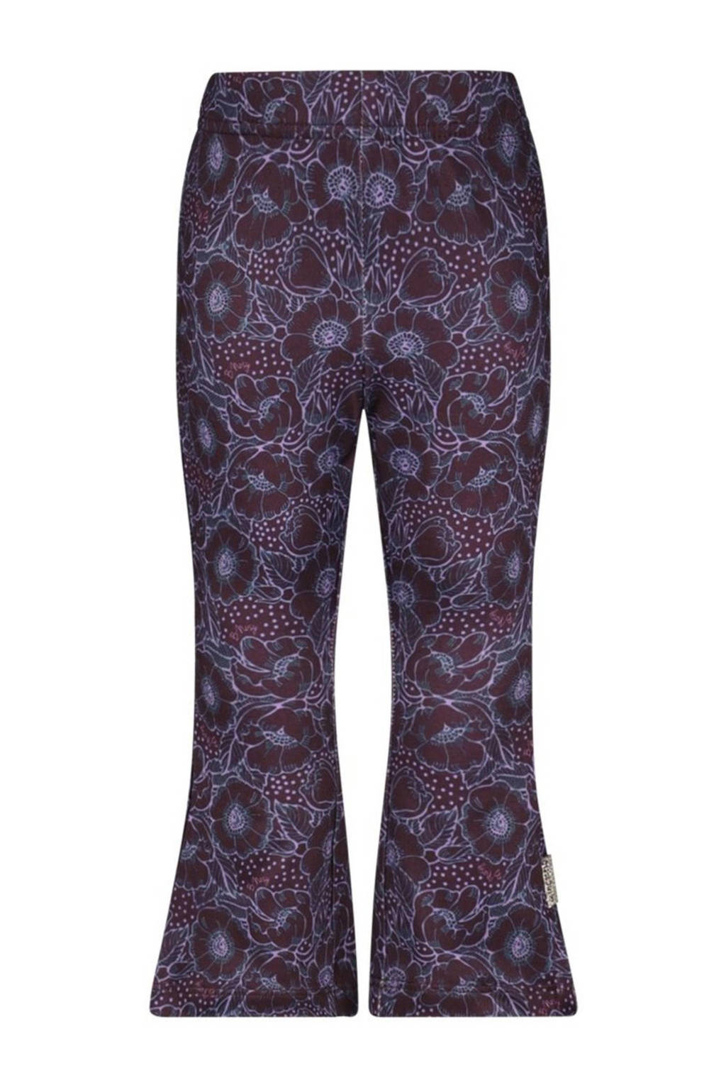 B.Nosy baby high waist flared broek Pamela met all over print paars/lila