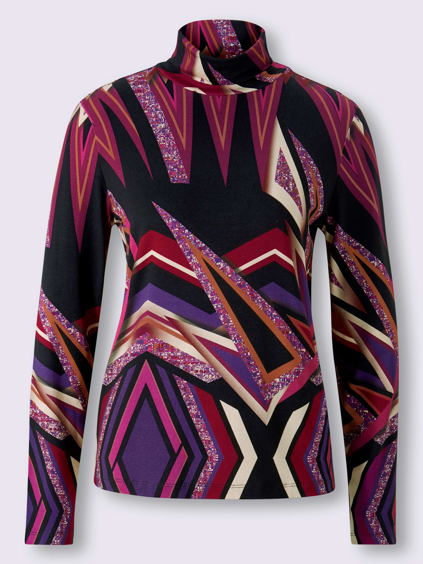 T-shirt col roulé motif imprimé exclusif