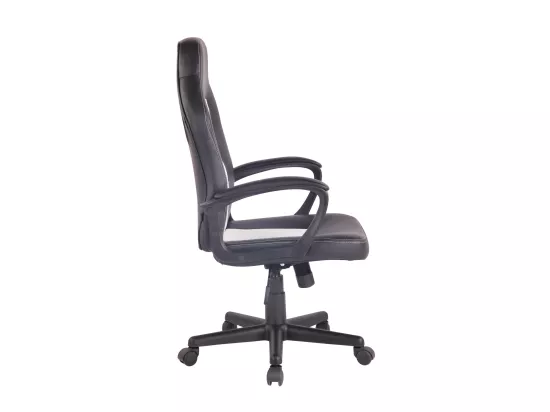 Chaise de bureau - Similicuir & Plastique - Noir / Blanc - Elbing