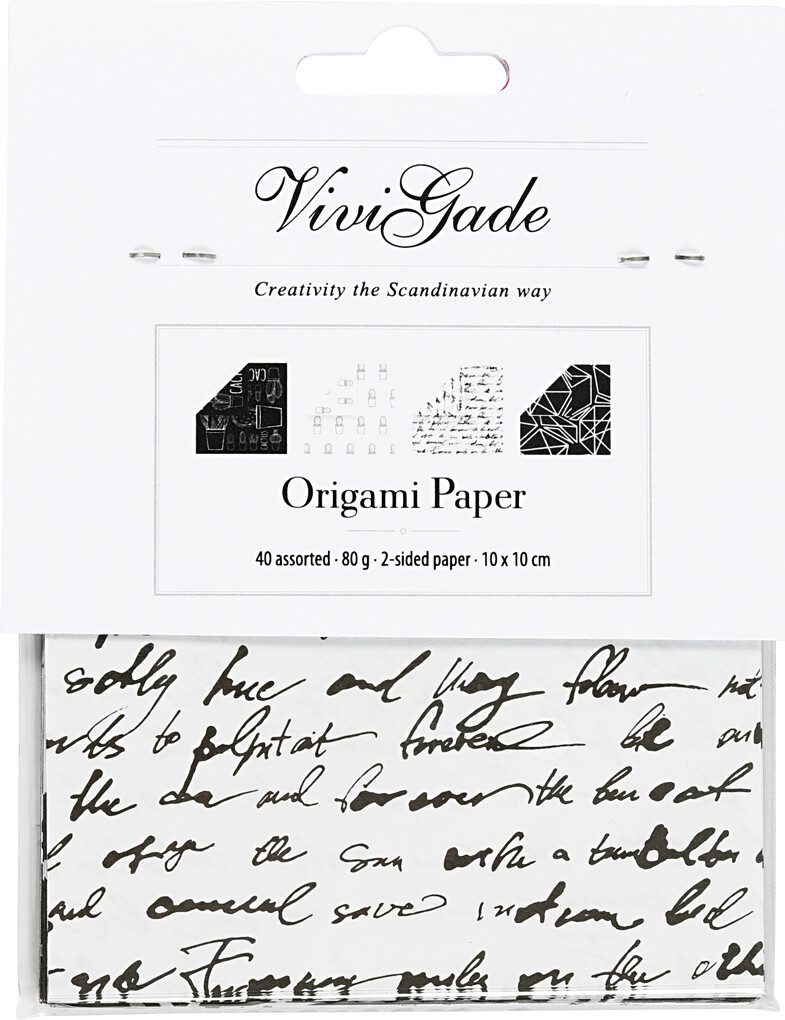 Origami Papir - Str. 10X10 CM - 80 G - 40 Ark