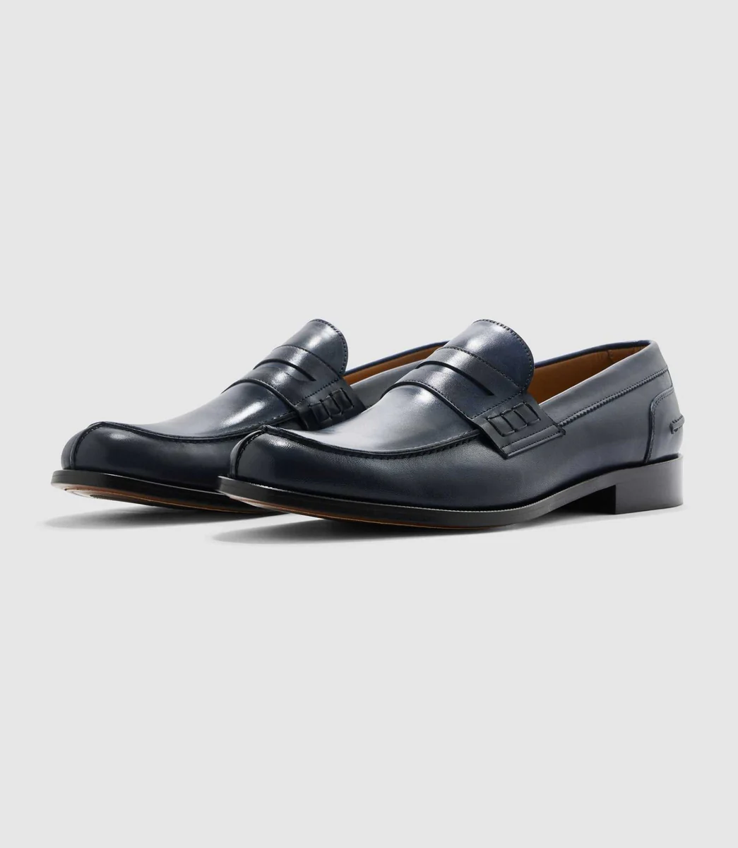 Mocassin couture marine 
