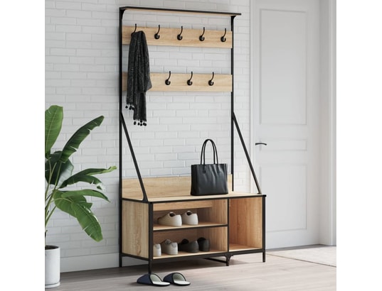 VIDAXL - Penderie Porte-vêtements et rangement des chaussures chêne sonoma