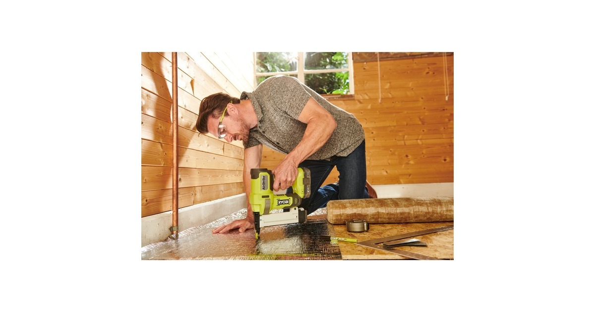 RyobiAccu Nietpistool R18GS18-0 ONE+, 18V elektrische tacker  (Groen/zwart, zonder batterij en lader)