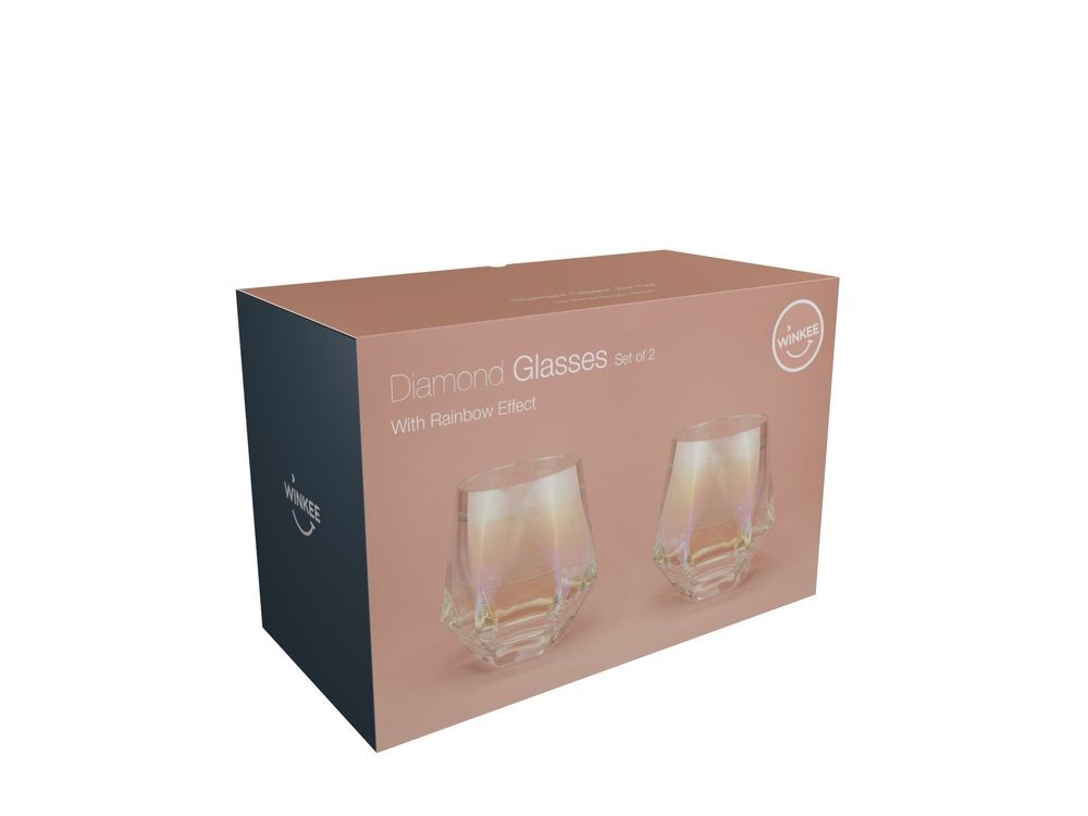 Winkee - Diamond Glasses Set of 2 - Glas