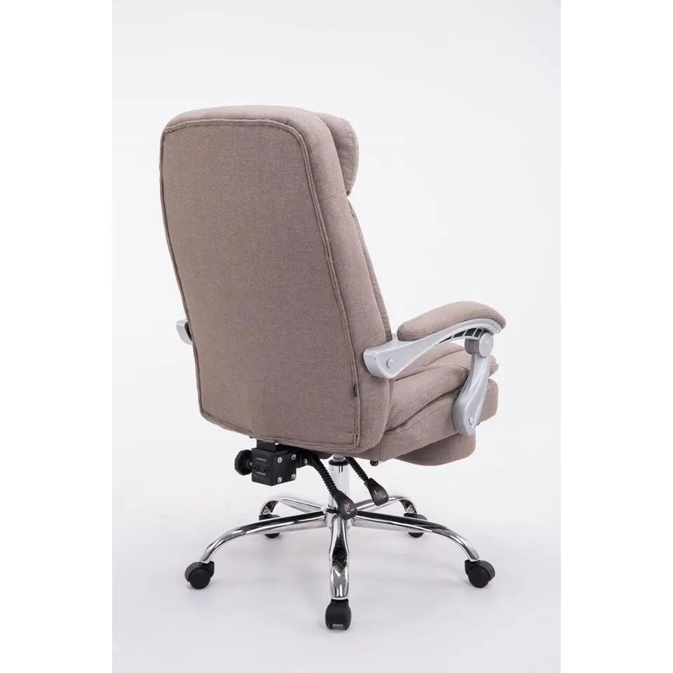 CLP Bureaustoel XL Troy chroom Frame - Stof - taupe