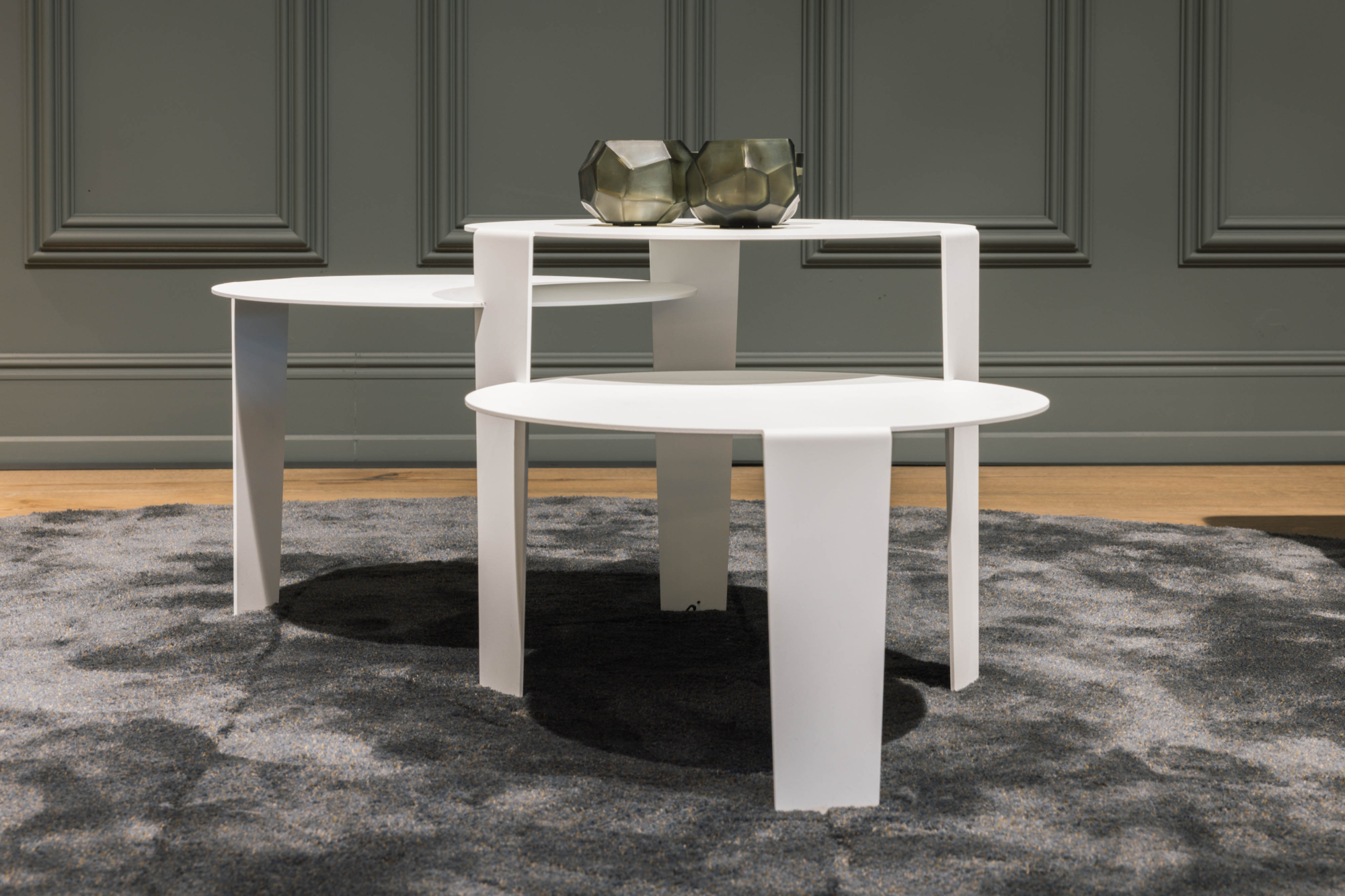 Salontafel Cascado Ø50 wit - set van 3