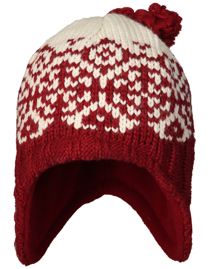 Strickmütze PEPPI gemustert in cabernet/offwhite