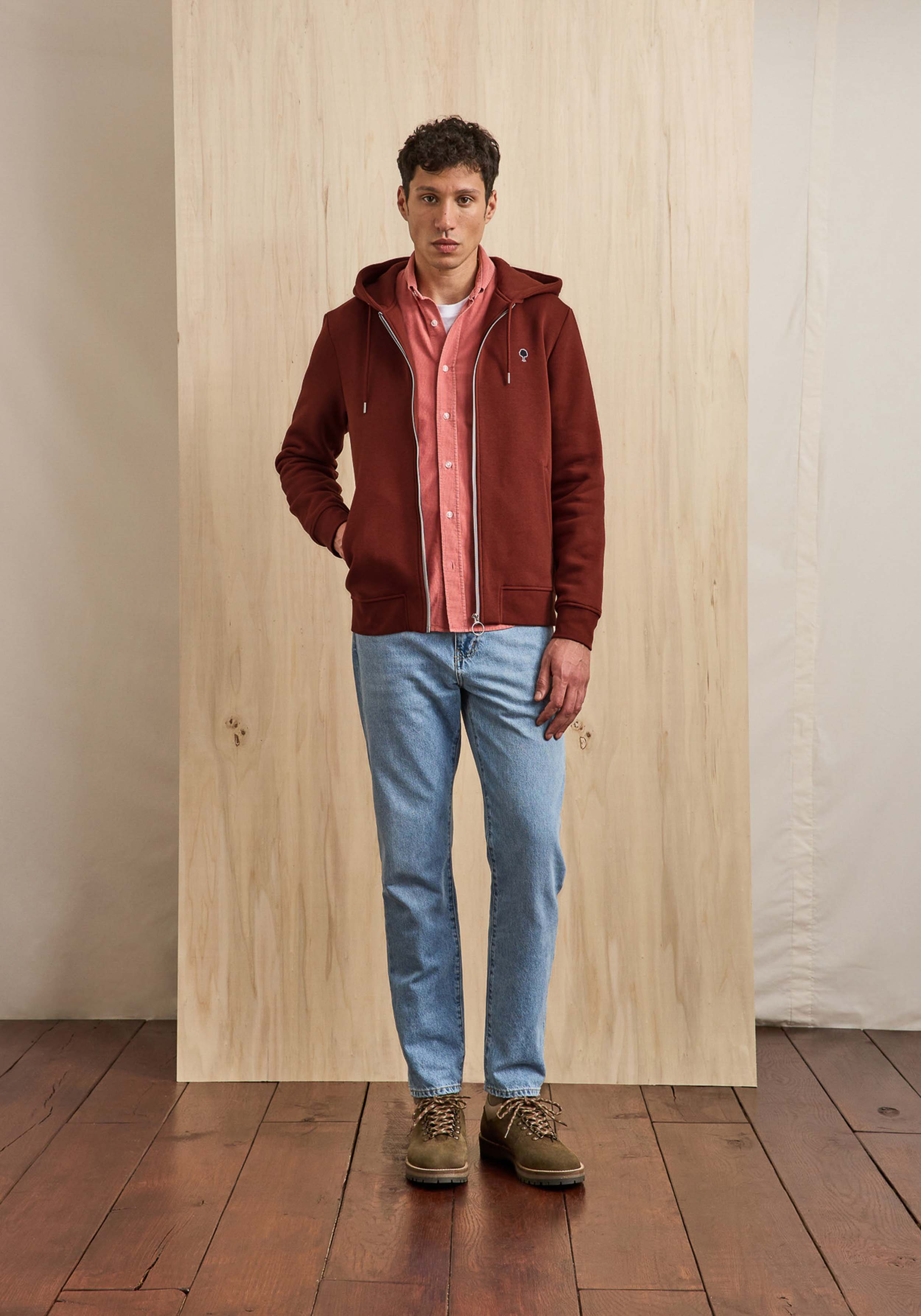 Faguo Zip-Pullover Mesnil Sweat Knit Burgundy