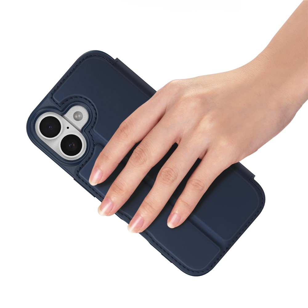 iPhone 17 Flip Wallet Cover Leder Tasche - Blau