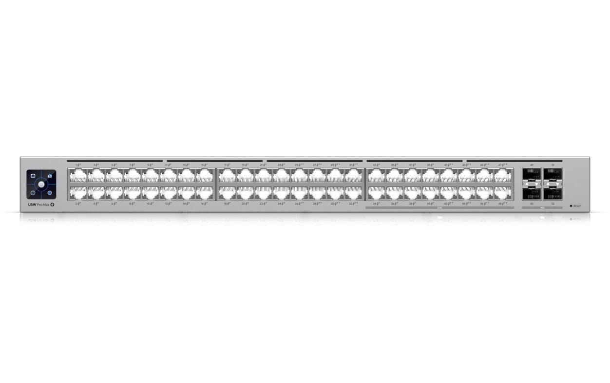 PoE++ Switch UniFi USW-Pro-Max-48-PoE 52 Port<br>Ein Layer-3-Etherlighting-Switch mit 48 Anschlüssen und PoE++-Ausgang mit hoher Leistung