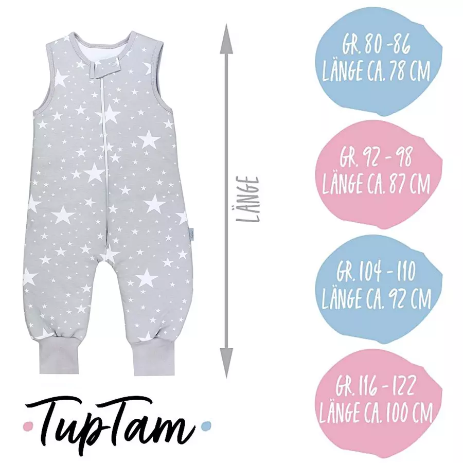 TupTam Baby  Winter Schlafsack mit Beinen 2,5 Tog weiß Modell 1