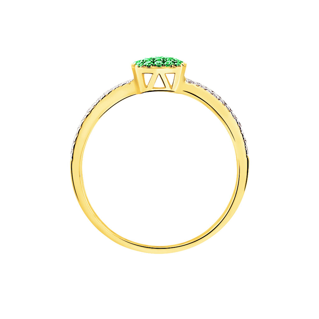 Bague Aude Or Jaune Emeraude Et Diamant