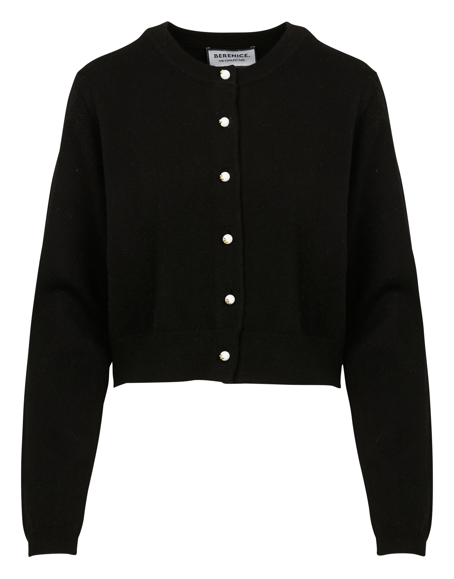 GRACE - Cardigan court en laine et cachemire | Noir