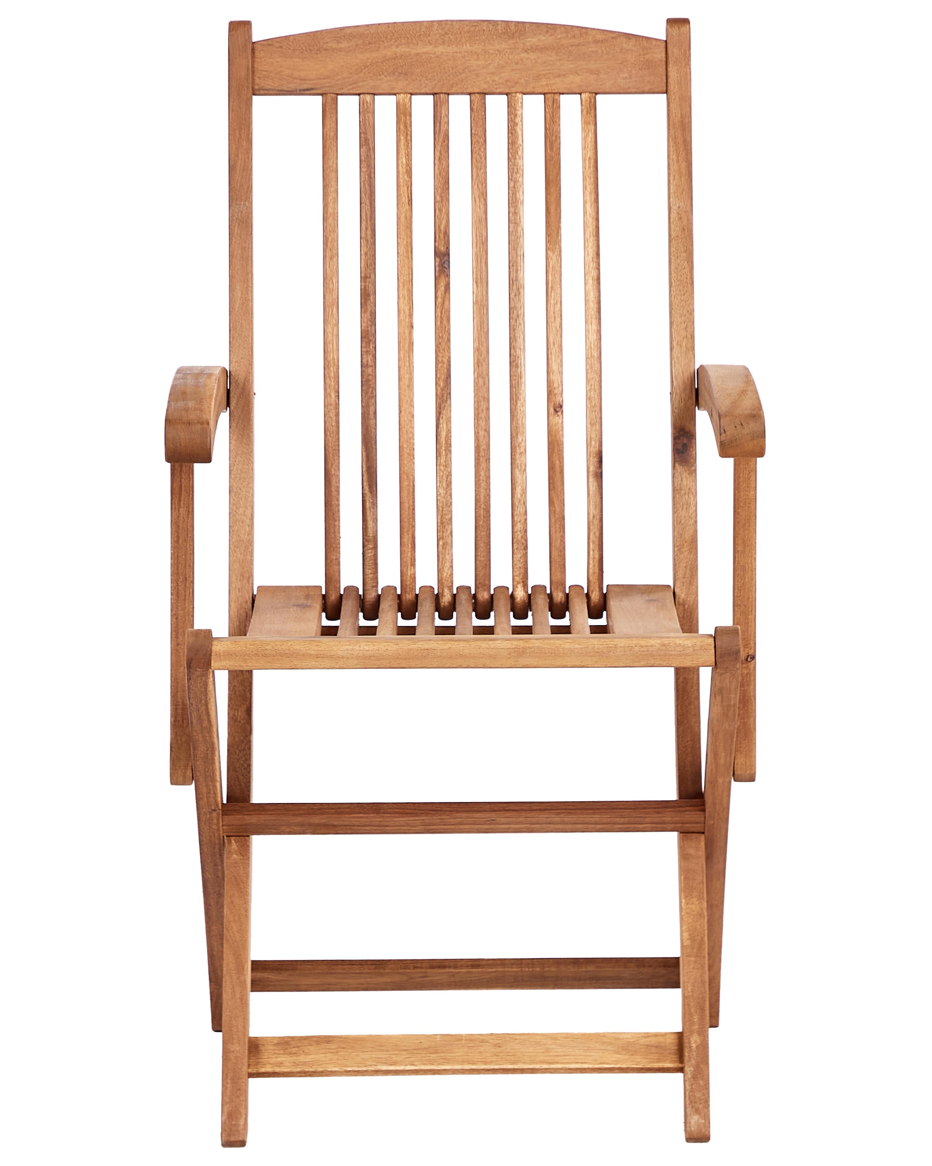 Set van 2 stoelen met zitkussen MAUI II Acaciahout Gebroken wit