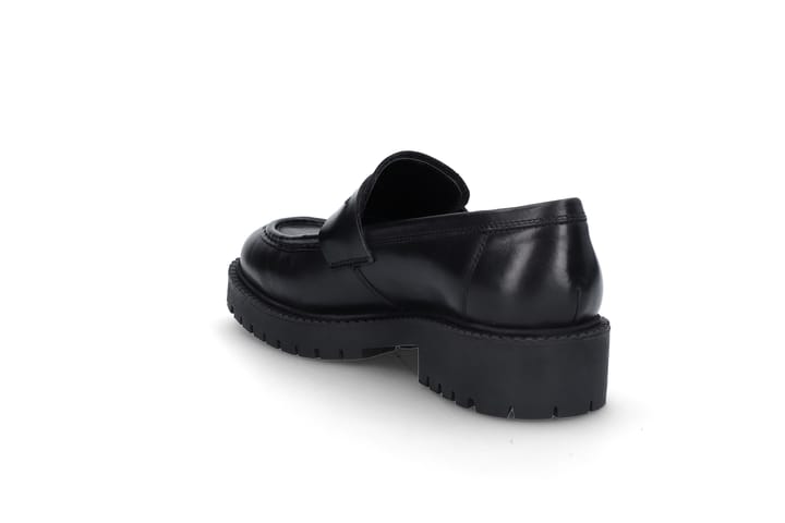 Sorte skinn loafers
